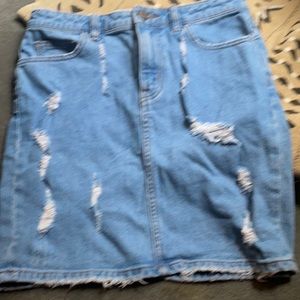 BDG Demin distressed  Mini pencil skirt Sz small